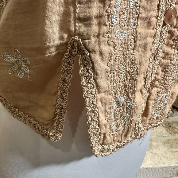 More By Lata Y2K Embroidered Button Up Top M Cottagecore Fairy Peasant Hippie - Picture 3 of 8